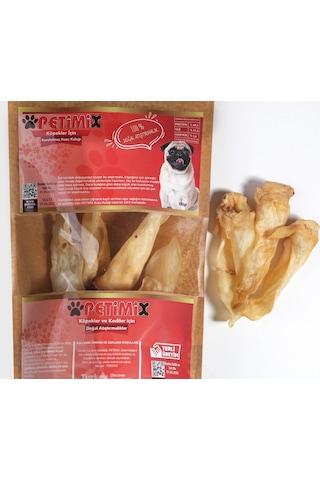 Petimix Kurutulmuş Kuzu Kulak Çiğneme Kemikleri Köpek Ödül Maması 100 G