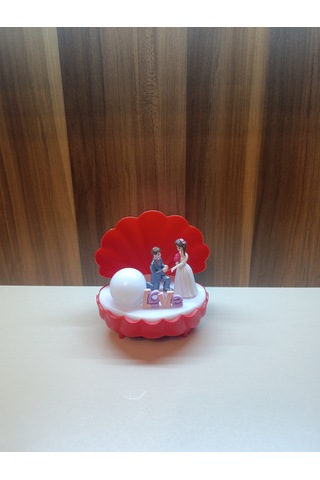 İstiridye Tasarım Işıklı İnci Sevgili Biblo