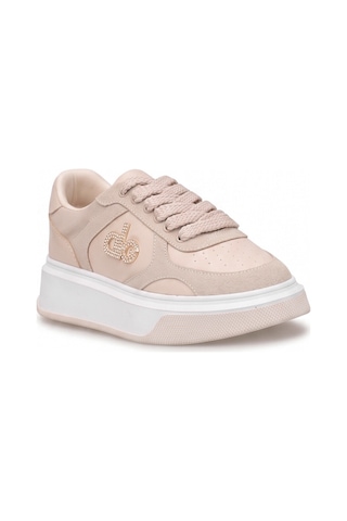 Ayakkabı Fuarı Elit Kcm235 Kadın Klasik Sneaker Bej
