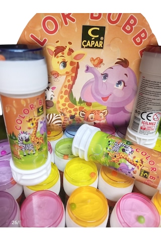 3 Adet Üflemeli Klasik Köpük Baloncuk 1-12
