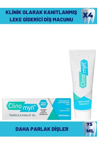 Clinomyn Temizle & Parlat Leke Giderici Jel Diş Macunu 4 x 75 ML