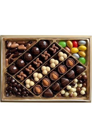 Nutat 580gr Mega Spesiyal Hediye Kutusu - Dubai, Hurma Ve Karışık Gurme Draje Seçkisi/gold Siyah
