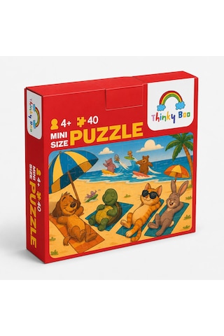 Yaz Tatili Mini Puzzle 40 Parça 3-7 Yaş Eğitici Çocuk Puzzle Yapboz