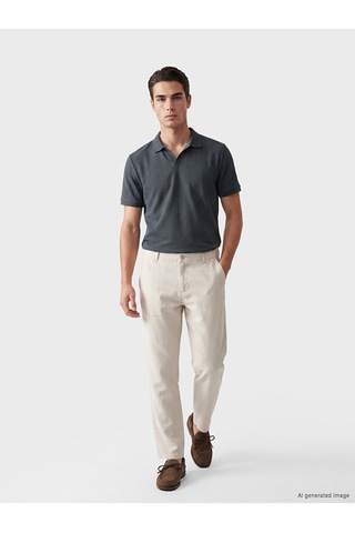 Lcwaıkıkı Classic Petrol Polo Yaka Dokulu Erkek Tişört