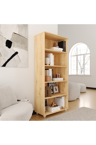 Kitaplık, Dosya Dolabı, Malzeme Rafı 190x80x40 Cm Safir Meşe Safir Meşe