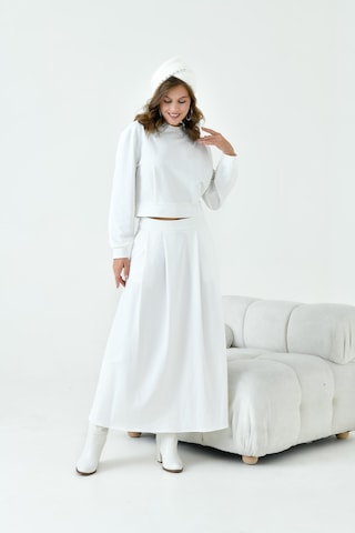 Ftz Kadın Bebe Yaka Etekli İki İp Takım Ekru 30967-ekru Ekru