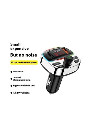 Dancemonkey Dudao R2pro+ Renkli Işık Bluetooth Araç Kiti, Eller Serbest Arama, Mp3 Çalar Pd Tip-c, Çift Usb Şarj Cihazı