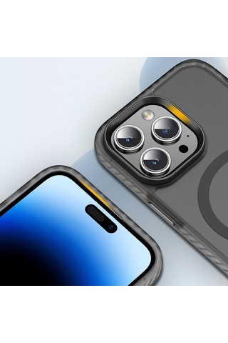 Apple Uyumlu iPhone 14 Pro Max Mat Arka Yüzey Wireless Şarj Özellikli Zore Locik Kapak