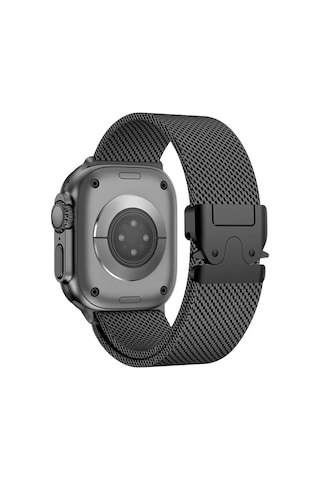Forzacase Apple Uyumlu  Watch 11 46mm İle Mekanizmalı Metal Hasır Kordon Kayış - Fc864