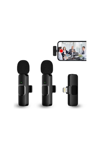 K9 İphone Uyumlu Lightning Kablosuz Tak Çalıştır Yaka Mikrofonu