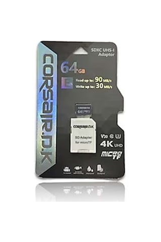 64gb V30 U3 Yüksek Hızlı Microsd Kart - 4k Uhd, Class 10 Telefon Fotoğraf Makinesi Destekli