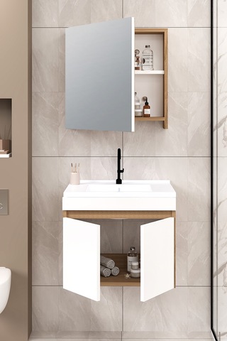 %100 Mdf 65 Cm Saura Banyo Dolabı Beyaz