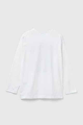 United Colors Of Benetton Erkek Çocuk 3jerc10qo-25k Uzun Kol Tshirt Beyaz-2142 Beyaz