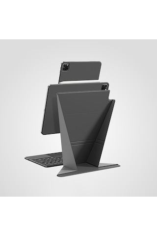 Apple Uyumlu iPad Air 13 2024 Magnetik Standlı Kılıf Amazingthing Matte Pro Mag Folio Siyah