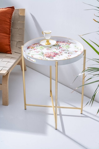 Acar Raya Çıkarılabilir Tepsili Sehpa - 49 Cm Renkli