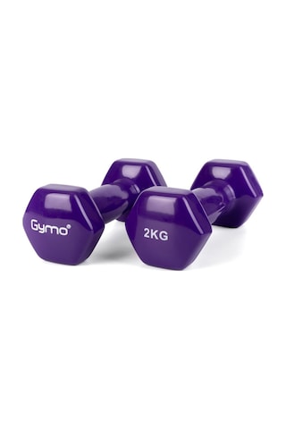 Gymo Hex Shape Vinil Dambıl 2x2kg Mor