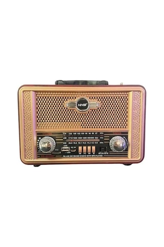 Ns-8098 Retro, Nostaljik, Ahşap Tasarım Bluetooth Hoparlörlü, Şarjlı, Taşınabilir Fm/am Destekli Radyo-445