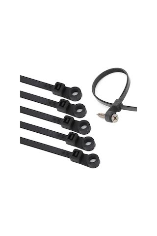 M192pl 2,5 X 100 Mm Vida Delikli Naylon Kablo Bağı, Ethernet Ve Ses Sistemi Kabloları İçin, Kendinden Kilitli, Siyah , 40 Adet