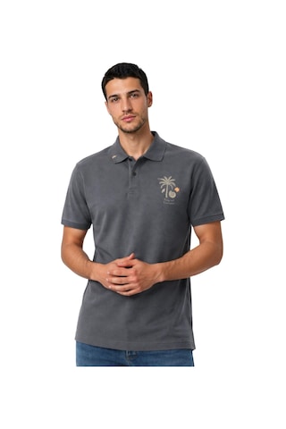 Arma Ar-ma Erkek Polo Yaka Tişört Resim Baskili Örme Kumaş Regular Fit %100 Pamuk 30/1 Çift Toplama Penye Pike Y31374358102 Gri-g3