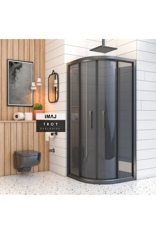 İmaj Banyo Troy Oval Duşakabin Siyah