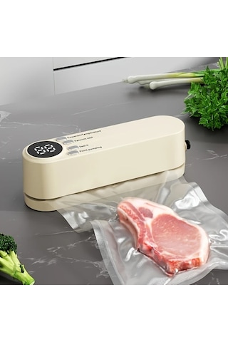 Boatshop1 Beyaz Cok Fonksiyonlu Otomatik Gida Muhurleyici Atistirmalik Sizdirmazlik Vakum Makinesi Tasinabilir Kompakt Tasarim Mutfak Ve Piknik Icin