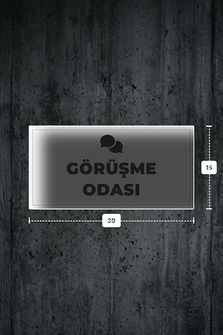 Görüşme Odası Yazılı - Metal - Beyaz Renk - Kapı İsimliği - 30x15 Cm