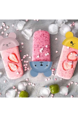 Büro Ev Ofis Buzdolabı İçin 4adet Sevimli Meybuz Dondurma Kalıp Seti Diğer