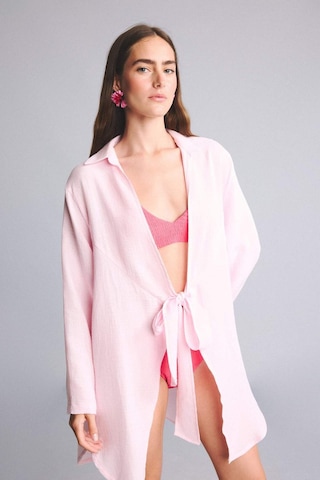 Defacto %100 Pamuk Regular Fıt Müslin Açık Pembe Plaj Elbisesi H8030ax26sppn648 Pembe-pn648