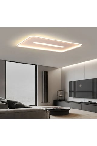 Eskitme Gold 60x40 cm Dikdörtgen 3000K Sarı Işık Led Tavan Lambası