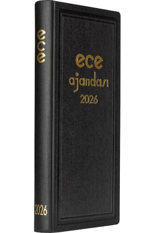 Ece Ajandası Asya 2026 - 17x33 Klasik Ciltli Ticari Ajanda - Kasa Ajandası Siyah