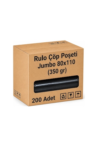Rulo Çöp Poşeti Jumbo 80x110 350 Gr 200'lü