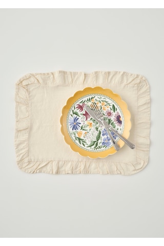 Bella Maison %100 Pamuk Elegance Fırfırlı Amerikan Servis Ekru 35x45 Cm Ekru