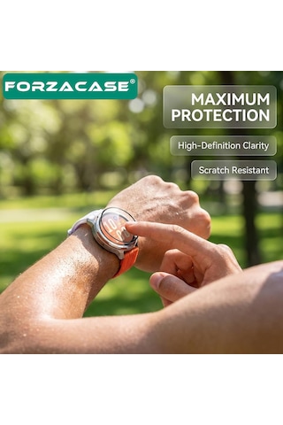 Forzacase Huawei Watch Gt Runner 2 Uyumlu Çerçeveli Tam Kaplayan 3d Pet Ekran Koruyucu Film - Fc016