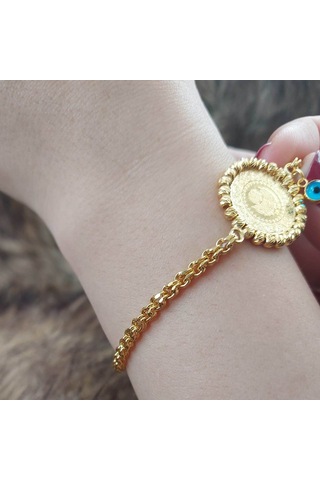 Altınbeyi Göz Boncuklu Çeyrekli Altın Bileklik Sarı Altın