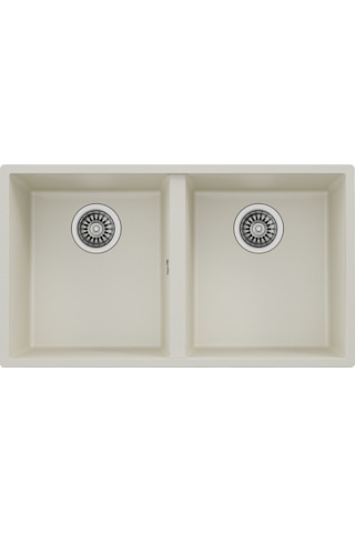 Teka Square 760 Tg Çift Hazneli Tezgahaltı Tegranite Eviye - Parlak Krem - 115260027