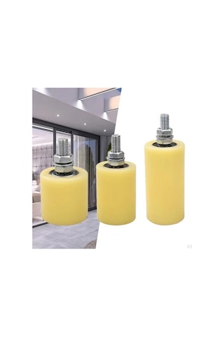 Pazly Elektrikli Kapı İçin Rulman Kılavuz Tekerlek Naylon Kasnak, Height 7cm, Sarı Sarı