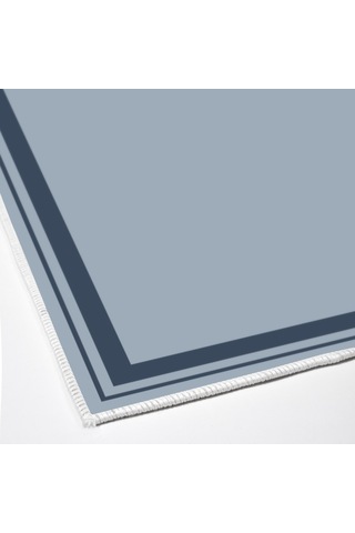 Dijital Kaymaz Yıkanabilir Banyo Mutfak Salon Paspas Halısı Trend Modern Al4007 Indigo