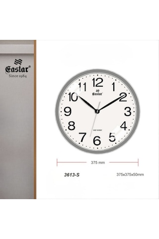 Eastar A3613 S 3d Bombe Camlı Duvar Saati Gri