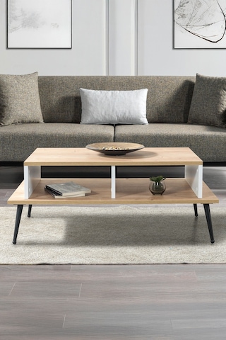 2011 Şile Metal Ayaklı Orta Sehpa , Salon Sehpası Beyaz - Safir Beyaz - Safir