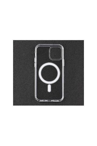 Apple iPhone Uyumlu 11 Magesafe Wireless Kılıf Köşe Korumalı Darbe Emici Şeffaf Sert Silikon R2569:no:11 Şeffaf