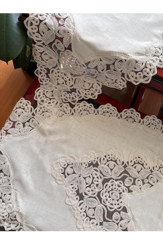 Alya Kadife Salon Takımı 5 Parça Krem