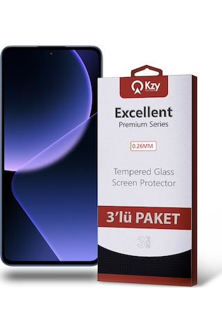 Xiaomi Mi 13t Pro İle Uyumlu Temperli Ekran Koruyucu Kırılmaz Cam Ekonomik 3'lü Paket