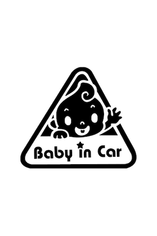Miyrem-stc Arabada Bebek Var Üçgen Sticker 10 X 9 Cm