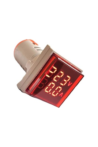 Ad22-22vas 22mm Dijital Volt-ampermetre Kare Beyaz