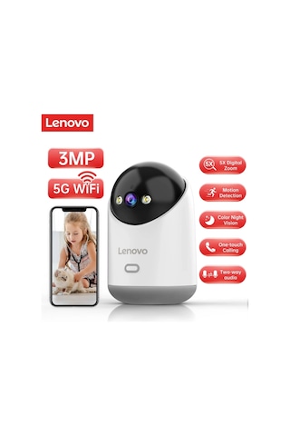 Lenovo C35 3mp Hd Wifi Kamera - Otomatik Takip Özellikli Akıllı İç Mekan Bebek Kamerası Diğer