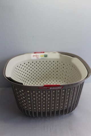 Folylife Linea Süzgeçli Kare Badya 4lt Gümüş