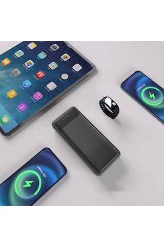 Lenyes PX235P 10 W 20000 mAh Led Işık Göstergeli Taşınabilir Powerbank Siyah