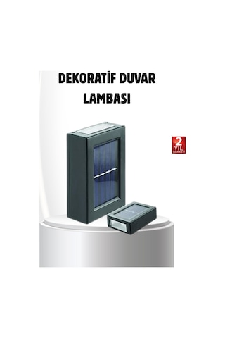 Solar Güçlü 6 Led Dış Mekan Lambası - Otomatik Aç/kapa Işık Sensörlü Aydınlatma Renkli