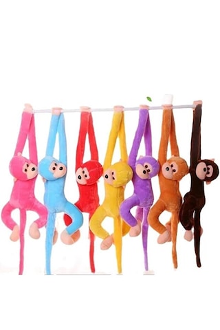 Elleri Yapışan Oyun Ve Uyku Arkadaşı Peluş Maymun Oyuncak Sarılan Maymun Karışık