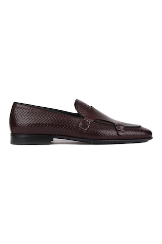Shoetyle - Kahverengi Deri Tokalı Erkek Klasik Ayakkabı 250-2300-791-kahverengi